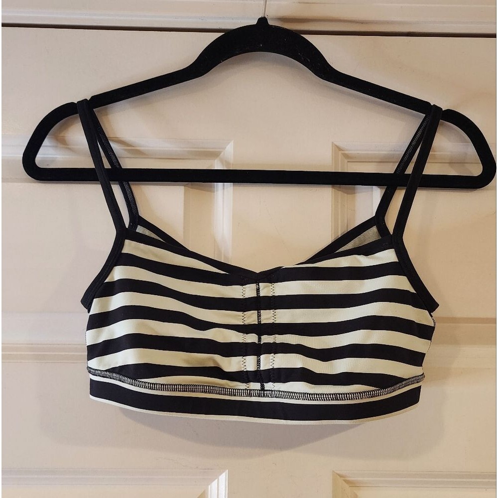 lululemon athletica Black and White Striped Sports Bra
